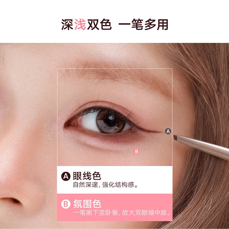Judydoll Dual Color Gel Eyeliner Pencil Waterproof No Smudge Longlasting Sweatproof Ultra Slim Tip Beginner Eye Aegyosal  Makeup view 2