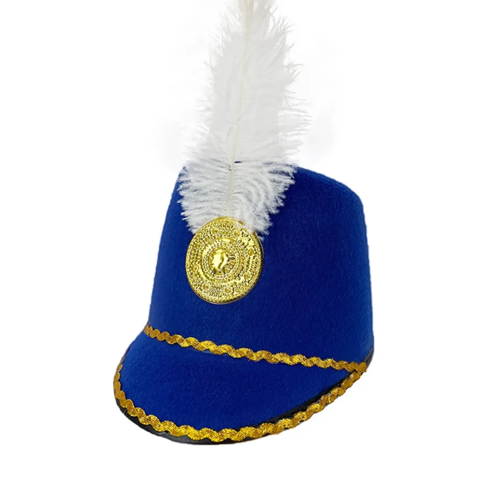

Dress Up Marching Band Hat Vintage Knight With Parade Uniform Hat Role Play Sun Protection Drum Major Hat Festival Fancy