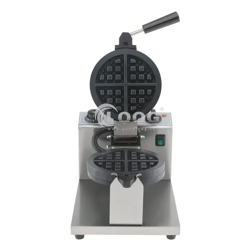 Commercial Belgian Rotating Waffle Maker 110V/220V with Non-Stick Removable Plates for Hotel Use