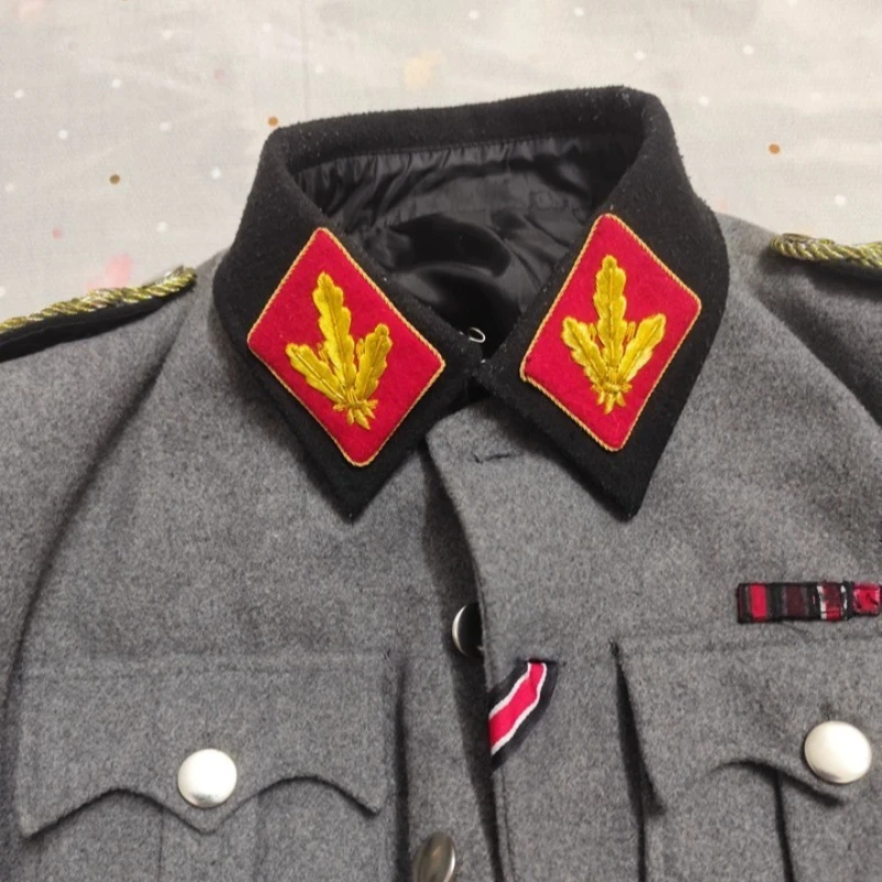 1 paire WW2 WWII allemagne broderie à la main collier onglets Cooper fil insigne épaule Badges feuille de chêne