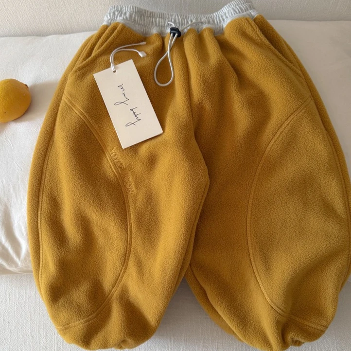Boys Pants 2026 Autumn and Winter New Children's Wear Korean Style Boys and Girls Solid Color Thick Casual Color Tie Pants