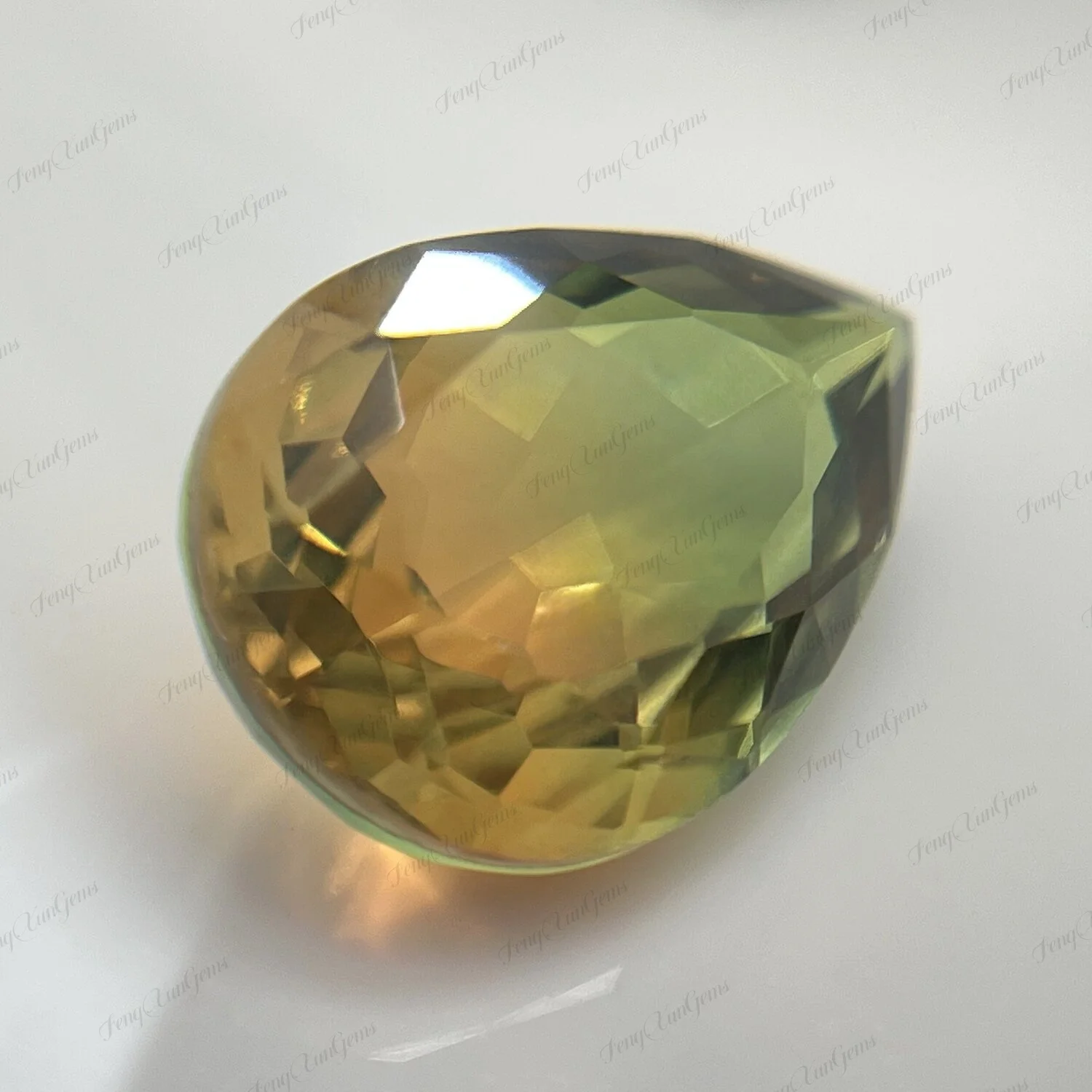 Loose Pear Cut Glass Watermelon Tourmaline Gemstone Imitation Watermelon Tourmaline For Fashion Jewelry Inlay