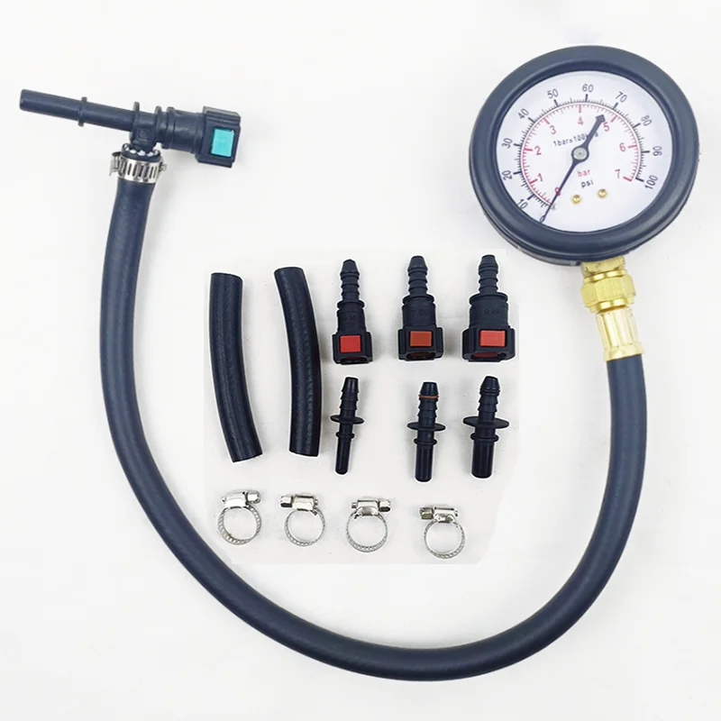 Automobile Fuel System Gasoline Pressure Gauge Motorcycle Car Pressure Tester Tool