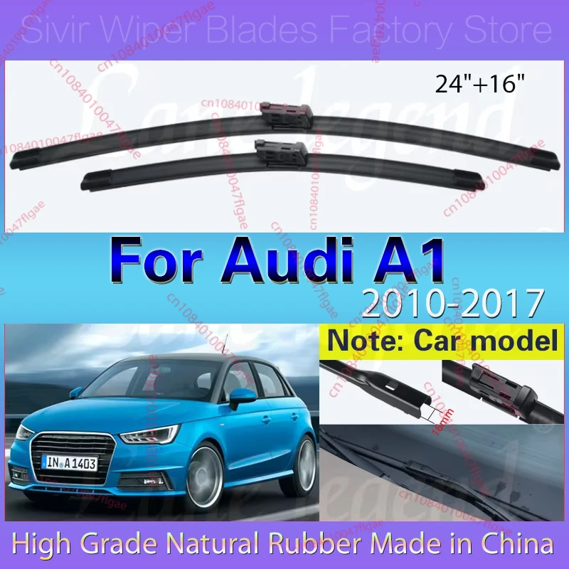 

2pcs Front Wiper Blades For Audi A1 2010 2011 2012 2013 2014 2015 2016 2017 Windscreen Windshield Window Car Accessories 24"+16"
