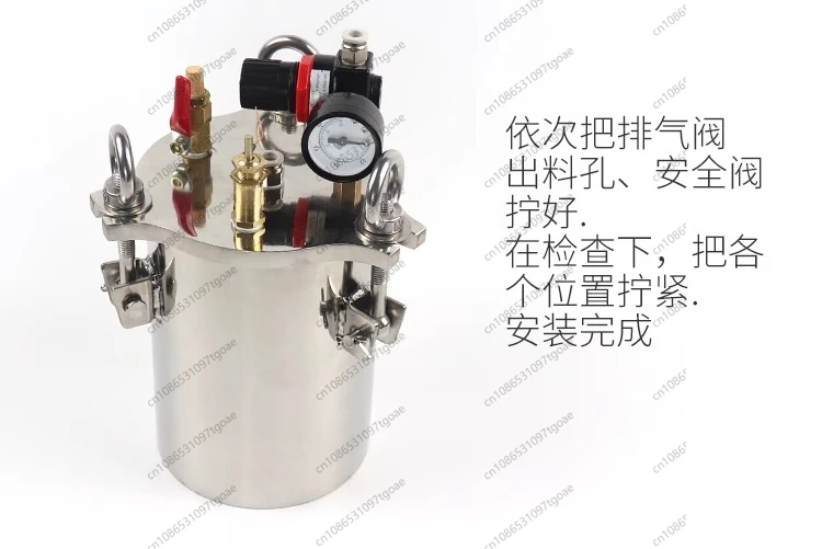 

1L-2L,3L 304 Stainless Steel Pressure Tank, Dispenser Storage Tankwith Safety Valve, Regulating Valve