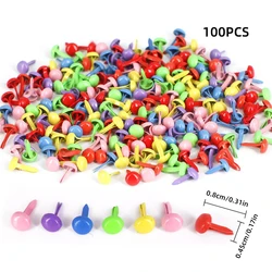 100Pcs Mix Pattern Round Metal Brads DIY Scrapbooking Crafts Accessories For Home Decor Embellishment Fastener Brads Supplies