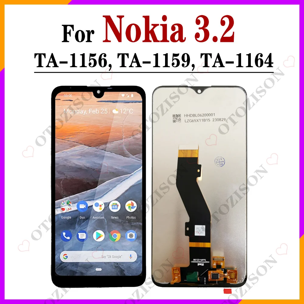 ЖК-дисплей 6,26 дюйма для Nokia 1156 с рамкой N3.2, TA-1159, TA-1164, TA-, сенсорный экран с дигитайзером, сенсор в сборе для замены