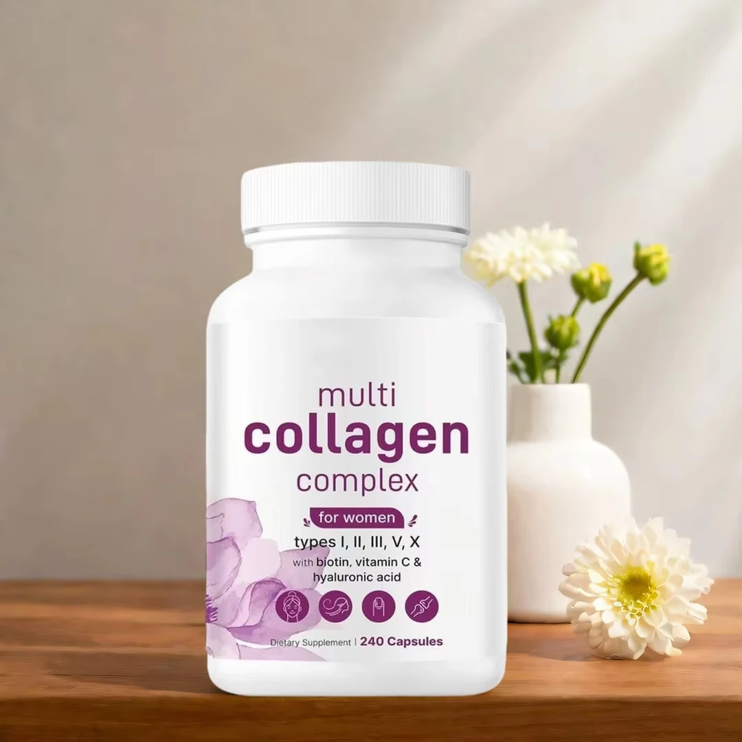 

240 шт., мультиколлагеновые комплексные капсулы, гидролизованные протеиновые пептиды типа I, II, V, X для женщин помогают отбеливать и осветляет кожу