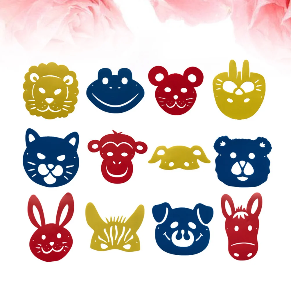 1 Zestaw Szablonów do Rysowania 12 Sztuk Kolorowe Szablony do Malowania w Kształcie Zwierząt dla Dzieci do Rozwijania Umiejętności Artystycznych