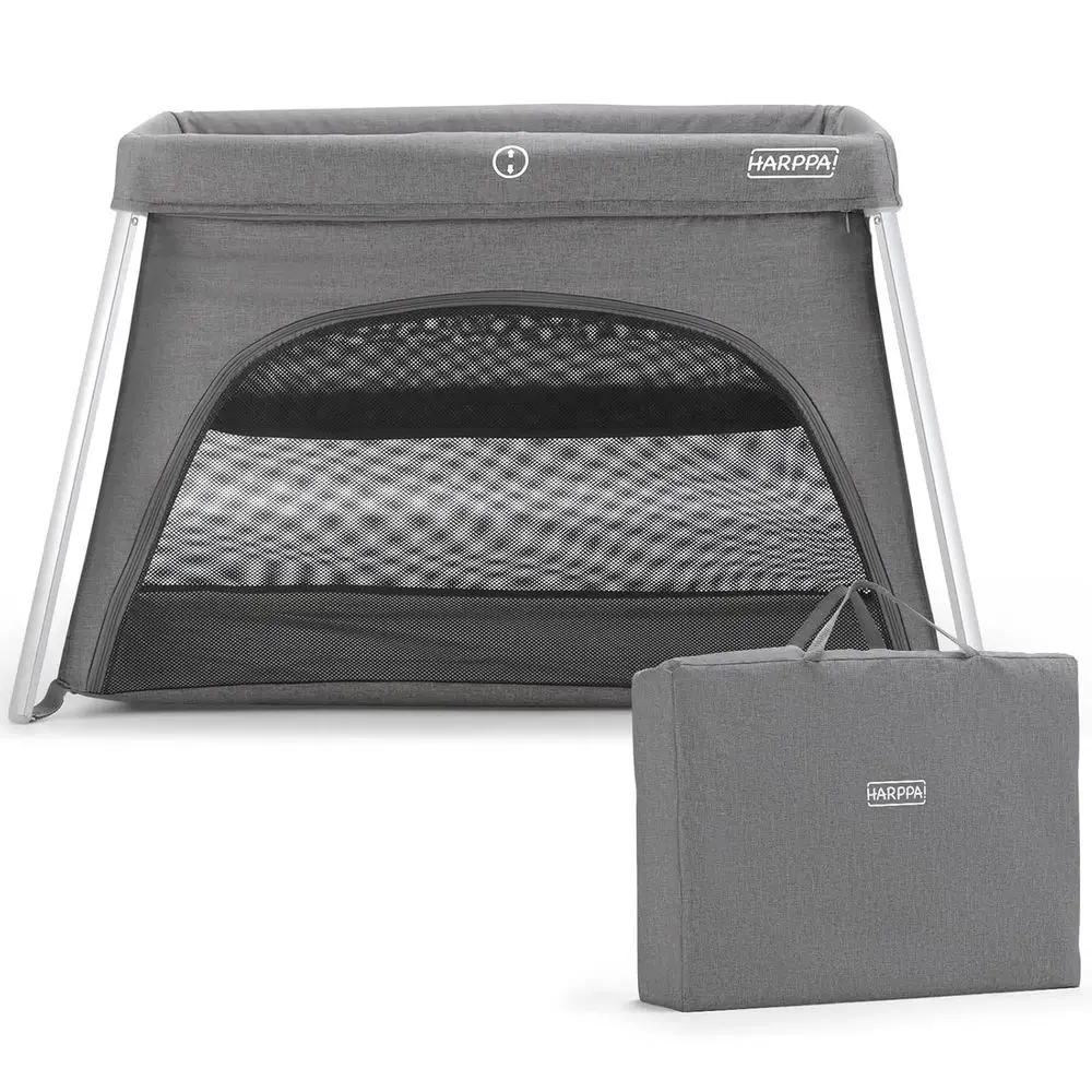 سرير سفر محمول مع مرتبة مريحة، لا حاجة للتجميع، روضة أطفال قابلة للطي للرضع والأطفال الصغار، سرير مدمج #1