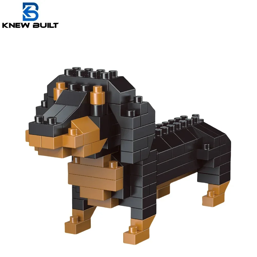 Knew construido Super Mini perro salchicha juguete de bloques de construcción Kit Corgi caniche aprendizaje de nivel básico tiempo de juego interactivo mascota gato ladrillos