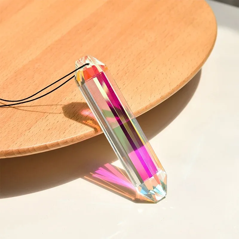 Crystal 120mm AB Colors Prisms Hanging Drops Pendant Suncatcher Rainbow Maker Long Strip Grid Chandelier Parts DIY Home Decor