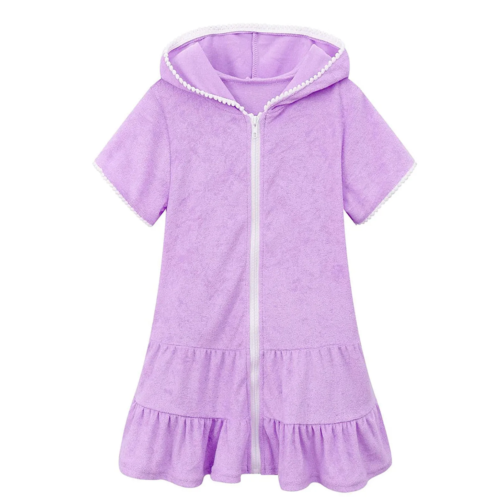 Kids Bathrobe For Little Girl Children Clothing Girl Bath Robe Clothes Zip Up Hooded Night Robe Kids Pajamas For Girl 3-11 Years