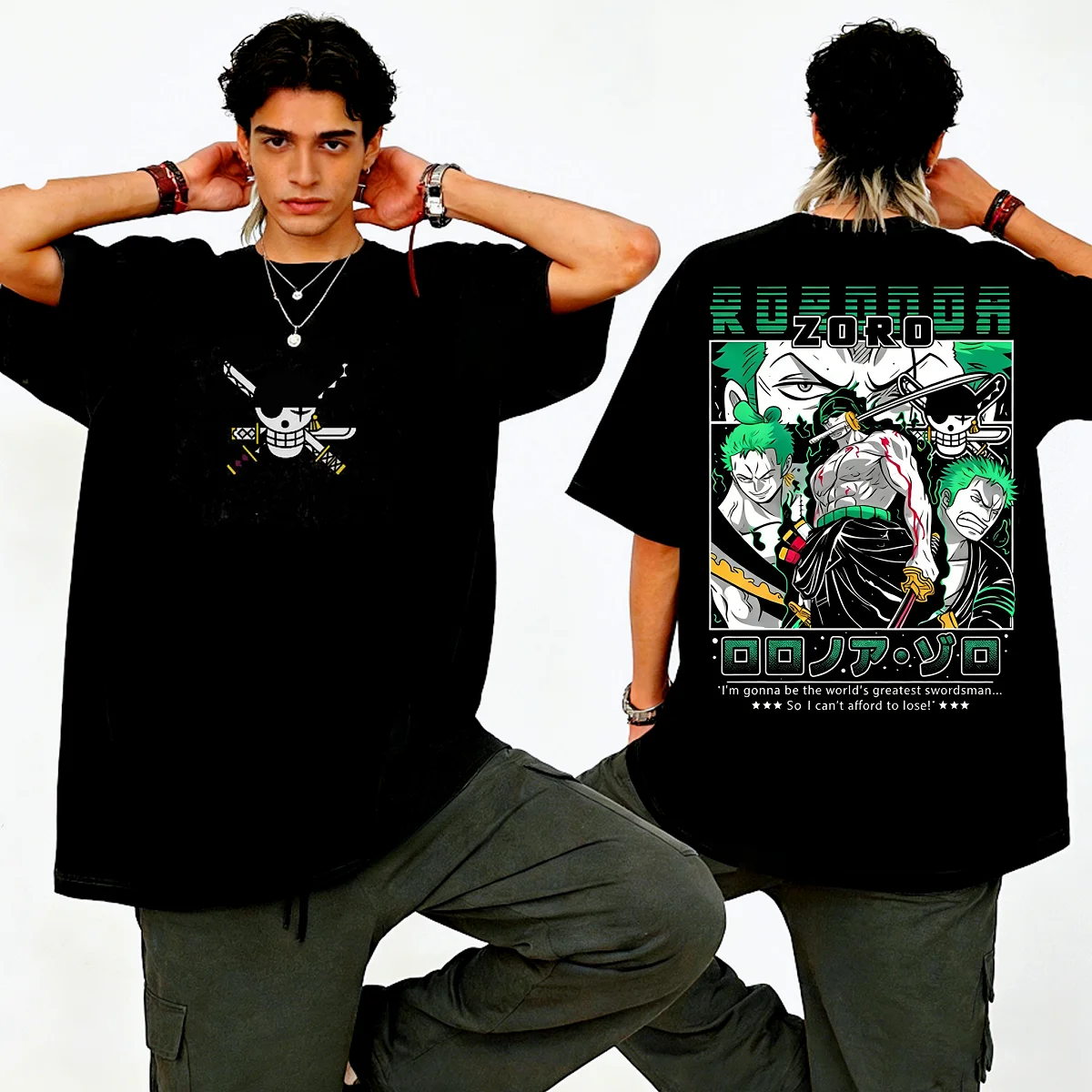 2026 One Piece Luffy Zoro Japanese Anime Printed Men's T-Shirt for Women Y2k Harajuku Short Sleeve Cotton Tshirt Clothing Tee