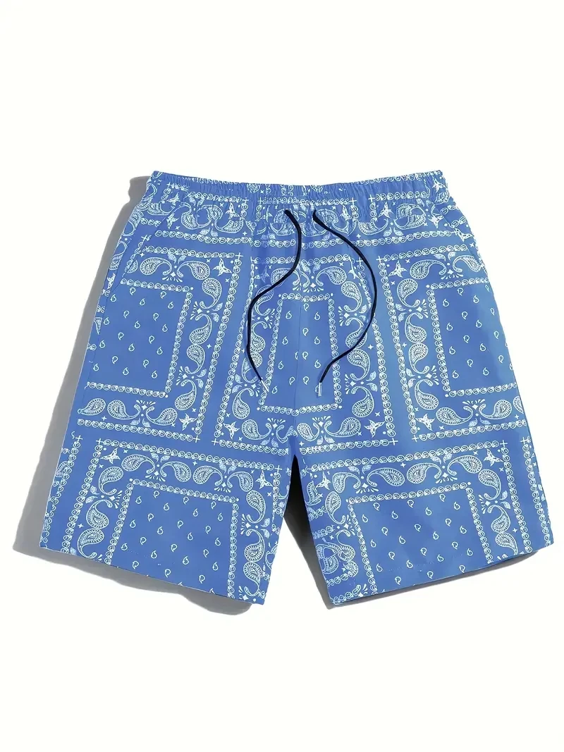 Men Retro Beach Pants Waist Fruit Flower 3D Printed Shorts Men's Summer Breathable Shorts Fitness Street Shorts Men Ropa Hombre