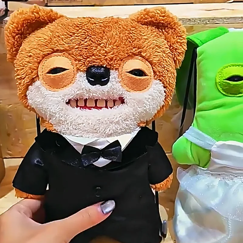 

Fuggler Plush Doll Wedding Day Couple Series Ugly Cute Teeth Monster Wedding Dress Toys Funny Stuffed Animal Marriage Gifts