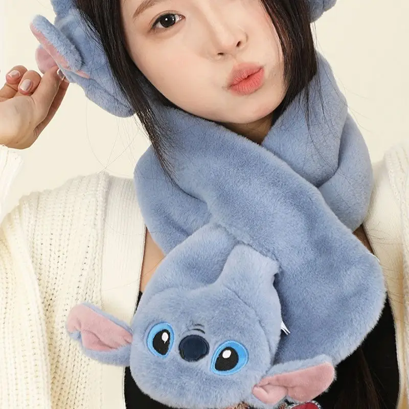 ديزني غرزة الكرتون وشاح ملتوي الإبداعية شخصية للجنسين شتاء دافئ المرجان الصوف يندبروف الرقبة دفئا هدية بالجملة #1