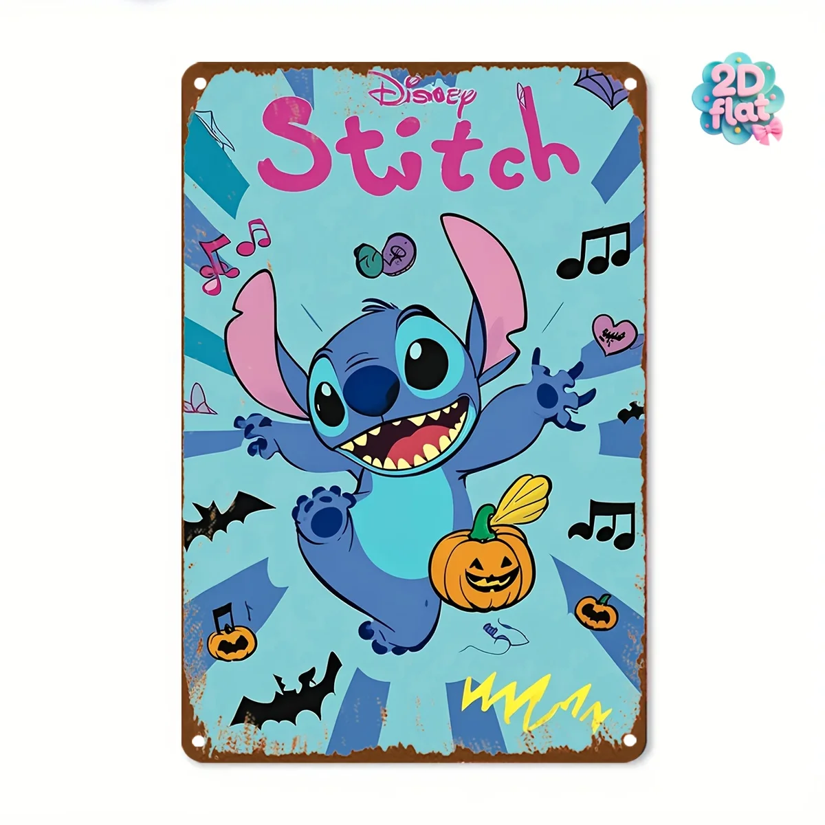 لوحة فنية جدارية معدنية مسطحة ثنائية الأبعاد، قطعة واحدة - لافتة زخرفية حديدية مرخصة رسميًا، مقاس 8 × 12 بوصة، تصميم كرتوني نابض بالحياة مع Mus #2