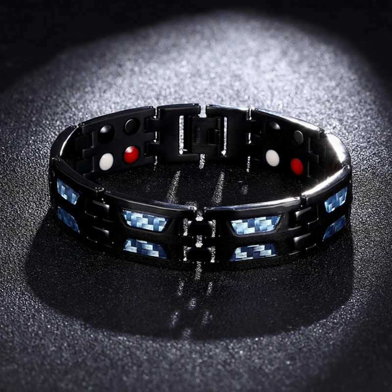 Nieuwe 4 In 1 Titanium Magnetische Energie Armband Power Bio Armband Gezondheid Pijnbestrijding Magneet Gezondheid Armbanden Mannen Armband Armband