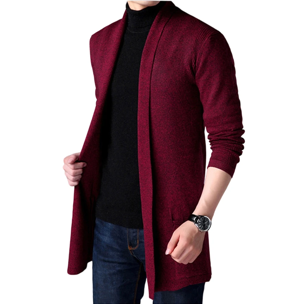 Casual Outings Casual Cloak Jacket Mid-length Coat Solid Color Long Sleeve Coat Casual Cloak Coat 2XL Regular Clothing Length