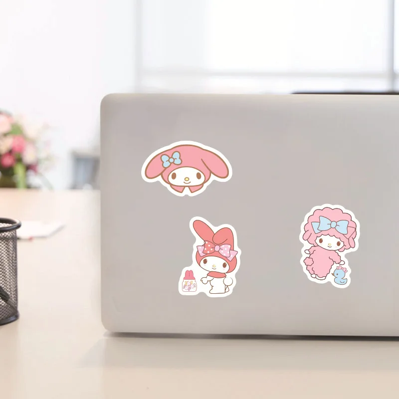 40PCS Sanrio My Melody Stickers Cartoon Melody Rabbit Stickers for Notebook Laptop Suitcase Waterproof Decal Kid Toy Sticker