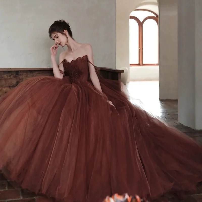 Fancy Brown Prom Dr… - image