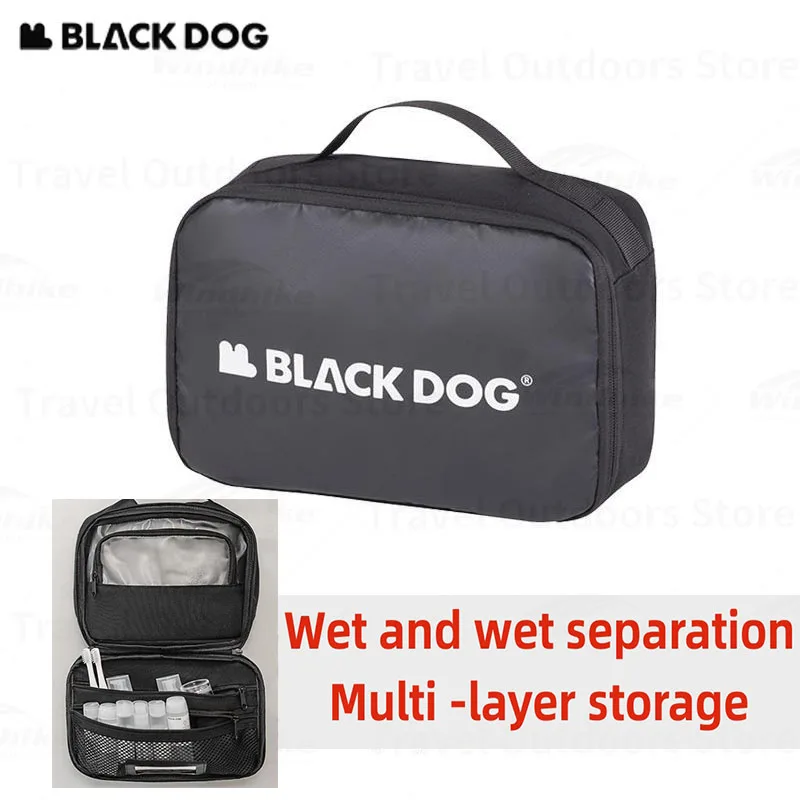 Naturehike-BLACKDOG Travel Wash Bag Waterproof Sorting Cosmetic Bag Dry-Wet Separation Makeup Waterproof Storage Bag Toolkit