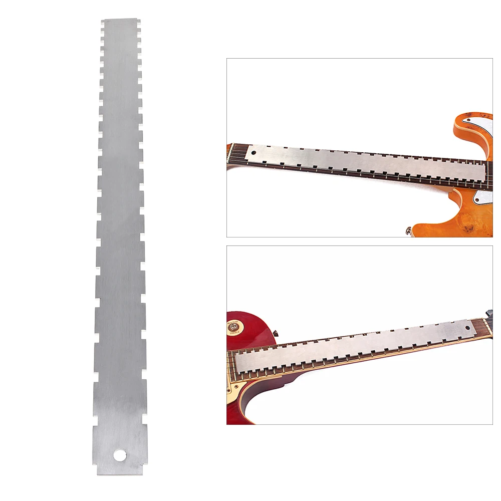 Guitar Neck Notched Straight Edge Luthier Tool Fretboard Frets Measuring Ruler Gauge for Gib son 24.75 inch Fender 25.5 inch