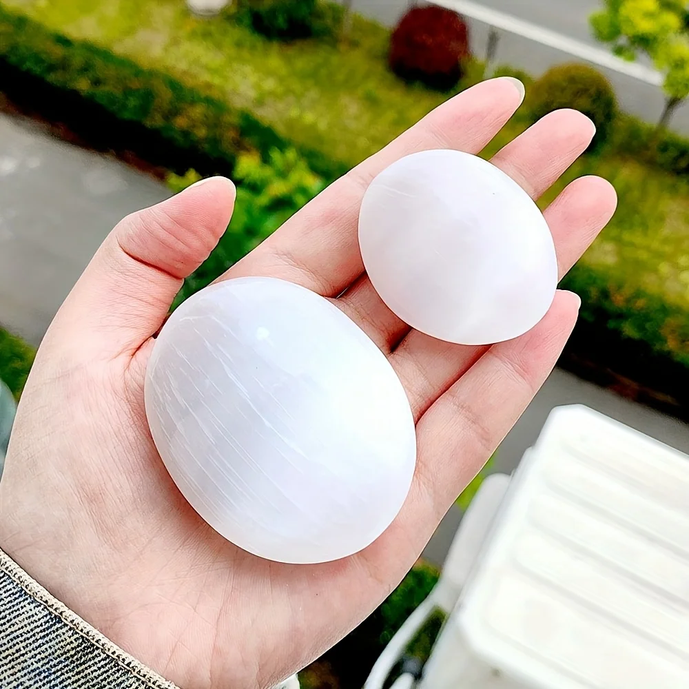 Pedra de palma de quartzo branco natural, artesanato em gesso, presente de feriado exclusivo, relaxamento e melhorando bem-estar, pedra decorativa