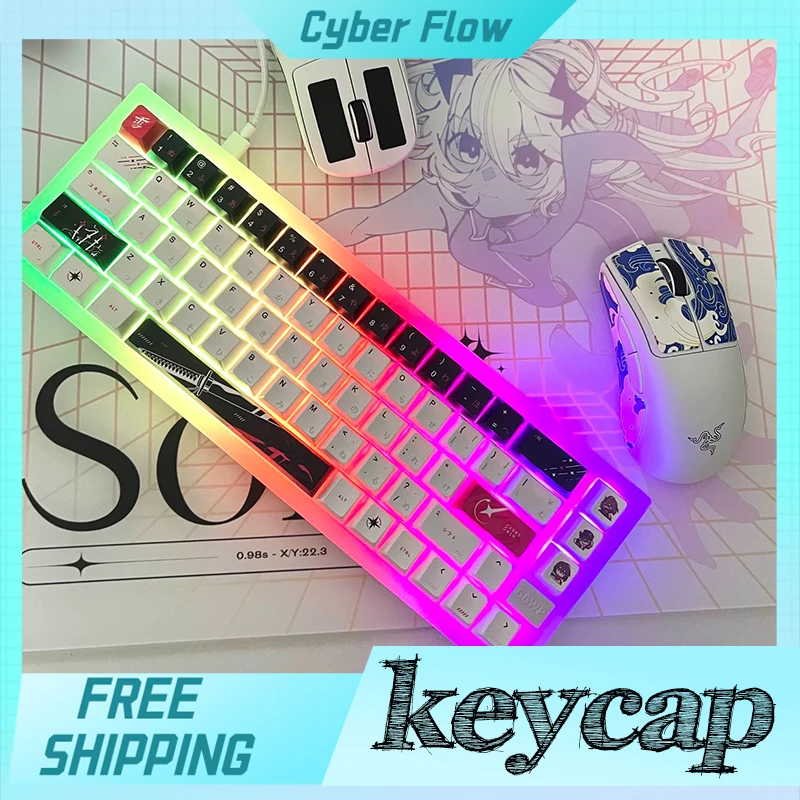 

Keycap Yuki Aim японские корни 125 клавиш Cherry Pbt Keycap индивидуальная Индивидуализация аниме Keycaps для механической клавиатуры подарки