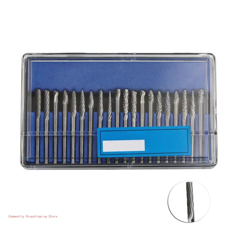 

Shank Rotary File Set for DIY Engra, 3mm, 1/8 Shank, 20x