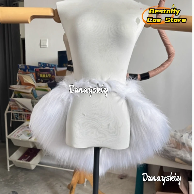 Hazbin COS Hotel Angel Dust Cosplay disfraz mujer trajes peludos amor corazón faldas cortas 2025 Anime carnaval uniforme sexy
