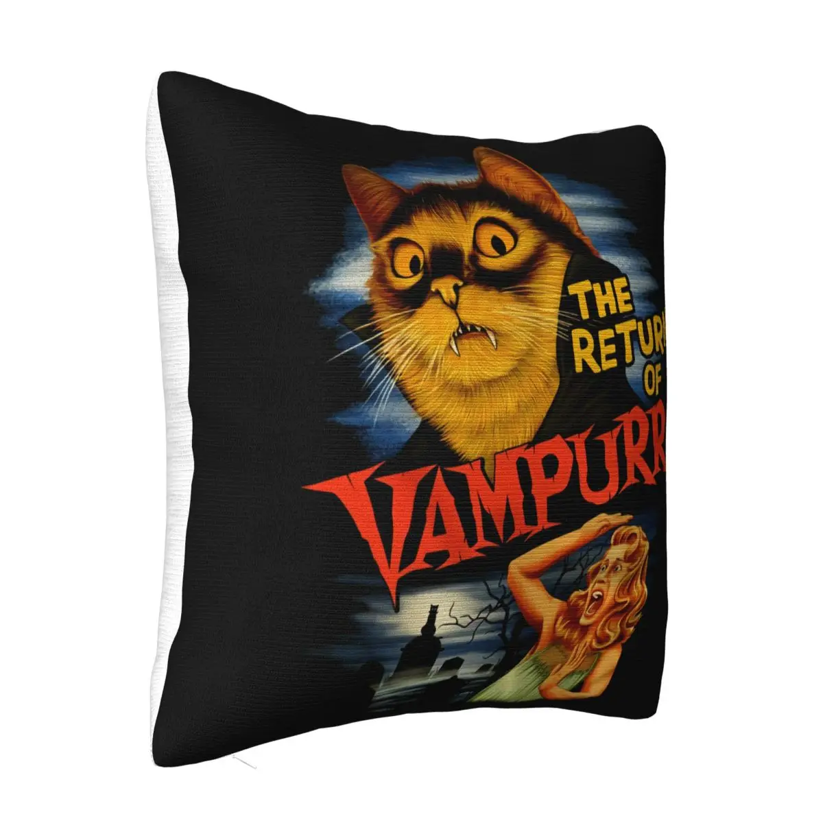 The Return Of Vampurr Vampire Cat Halloween Gift Black Men Women New Brand Colour Pillow Case