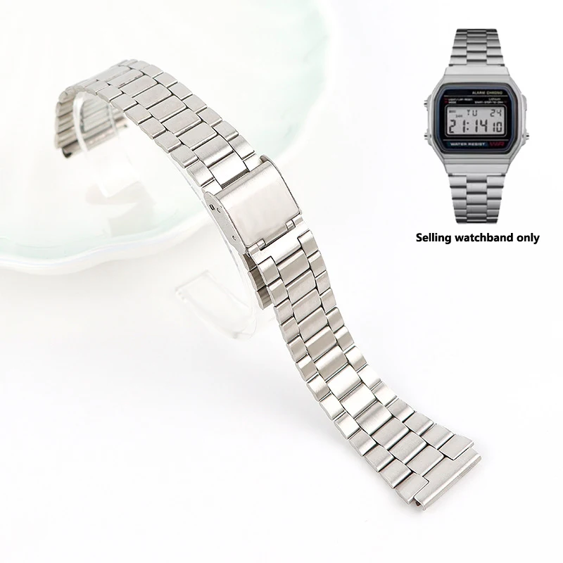 Stainless steel Watch Bracelet for Casio a158 / a159 / a168 /a169 /b650 /aq230/ 700 Strap small gold watch series 18mm Wristband