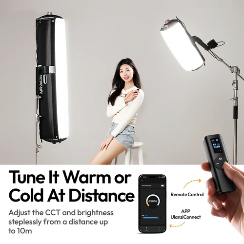 Imagen 2 del producto ​ Ulanzi AL120/AL60 Luz LED inflable bicolor Tubo de aire Luz de vídeo 2700-6500K para fotografía interior/exterior