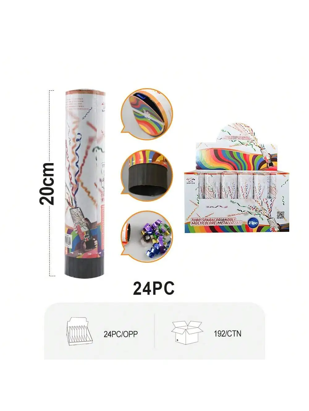 กระดาษป๊อปเปอร์ขนนกขนาด 20 ซม. 12 แพ็ค - เครื่องประดับปาร์ตี้แสนสนุก ชุดกระดาษขนนกสีสันสดใส 12 ชิ้น 20 ซม. - เหมาะสําหรับงานปาร์ตี้และกิจกรรมต่างๆ