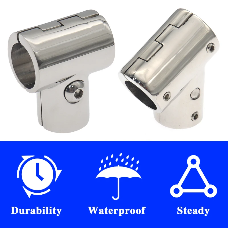 22mm/25mm/30mm 90 Degree Marine 316 Stainless Steel Tee Corrosion Resistant Hand Rail Fitting  Boat Hand Rail Fittings