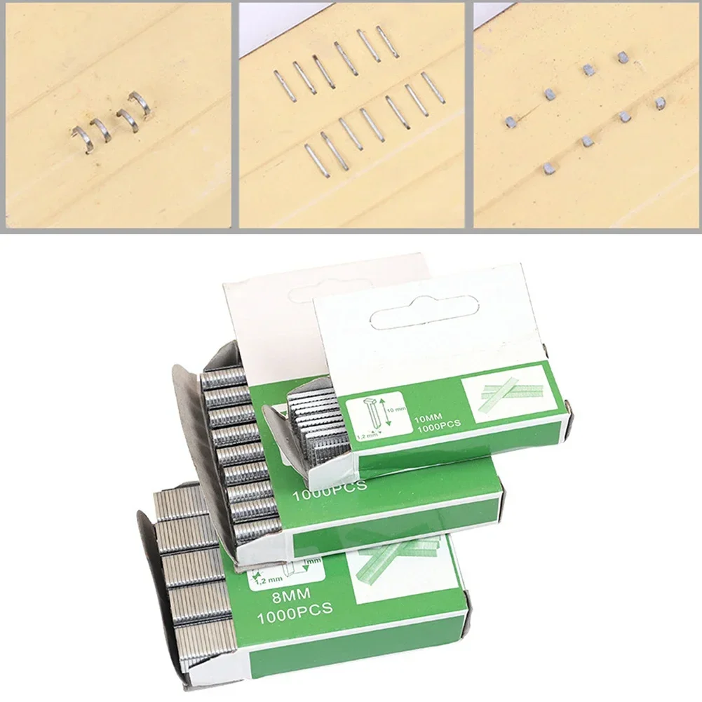 1 caixa de grampos de unhas em forma de u/porta/t (reto) para grampeador de madeira móveis uso doméstico ferramentas manuais grampos de unhas