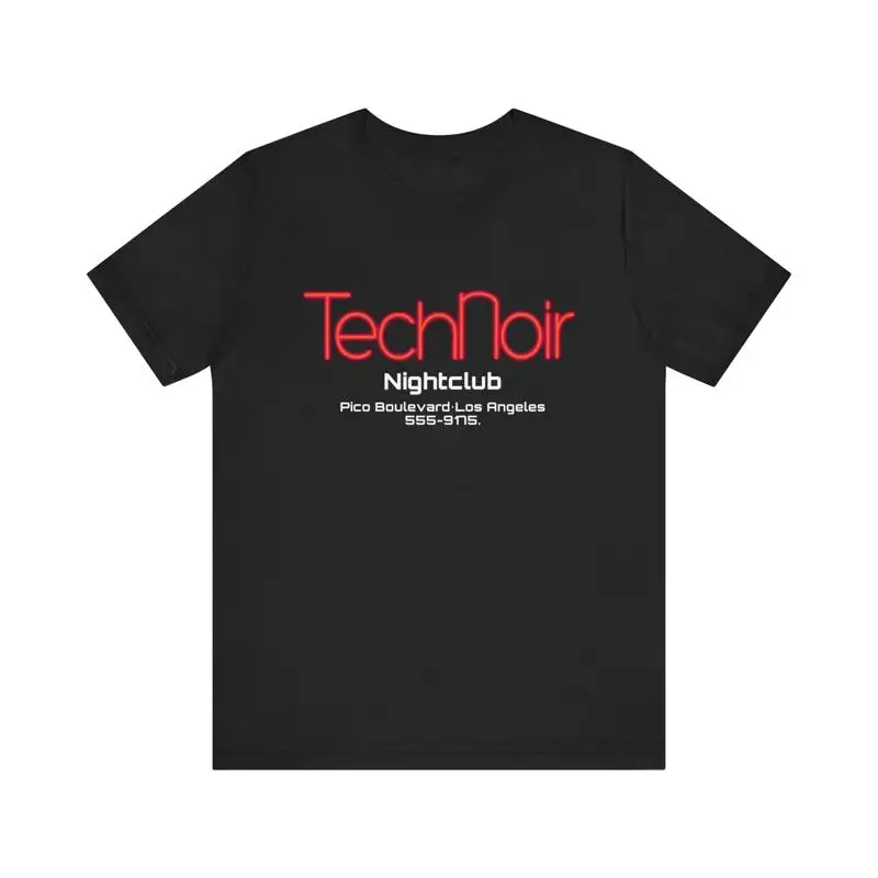 Camiseta TechNoir Nightclub Essential de algodón para hombre, estilo coreano, talla grande