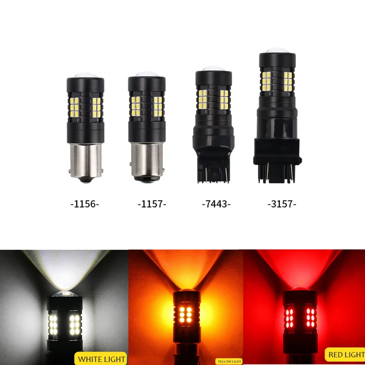 

2PCS LED DRL Daytime Running Light Bulbs 1156 1157 BAY15D 3156 3157 7440 7443 21SMD Auto Daylights Signal Lamp Reverse Light ﻿