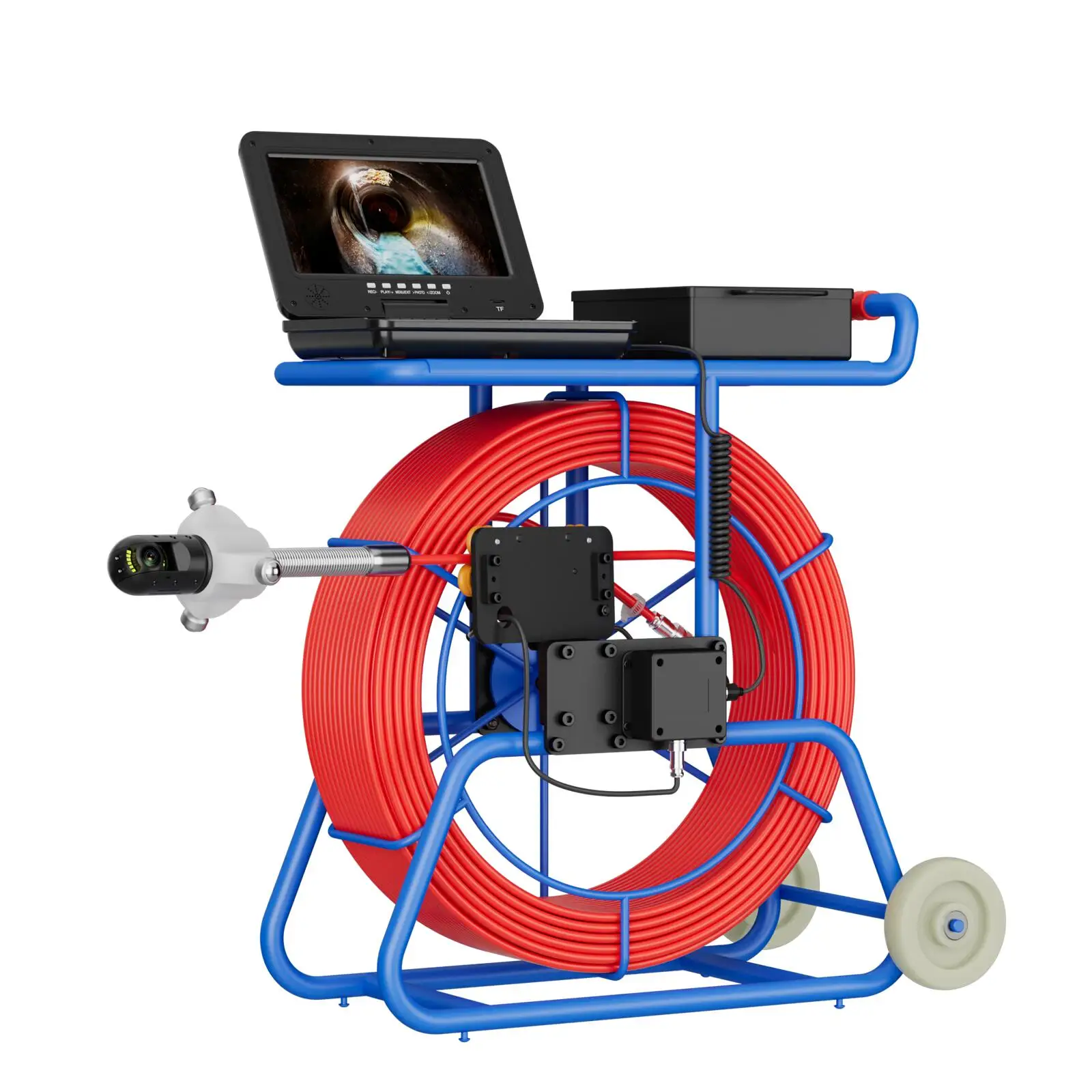 512 هرتز الارسال محدد كاميرا الصرف الصحي 50/80/100 متر 360 ° كاميرا فحص الأنابيب كابل IPS 10 بوصة عدد 9 مم مع لوحة مفاتيح #5