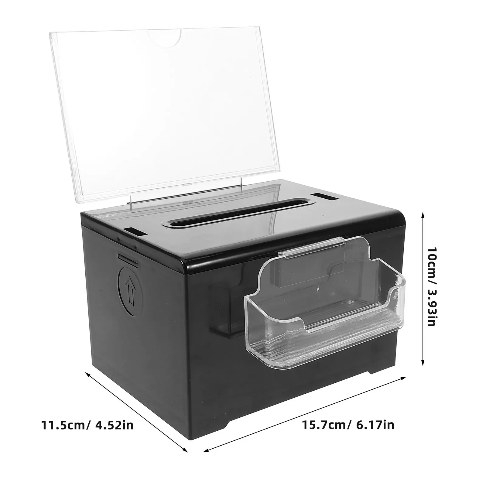 Clear Acrylic Suggestion Box with Lock Multifunctional Voting Box for Ballots Donations Feedback Fundraising Transparent