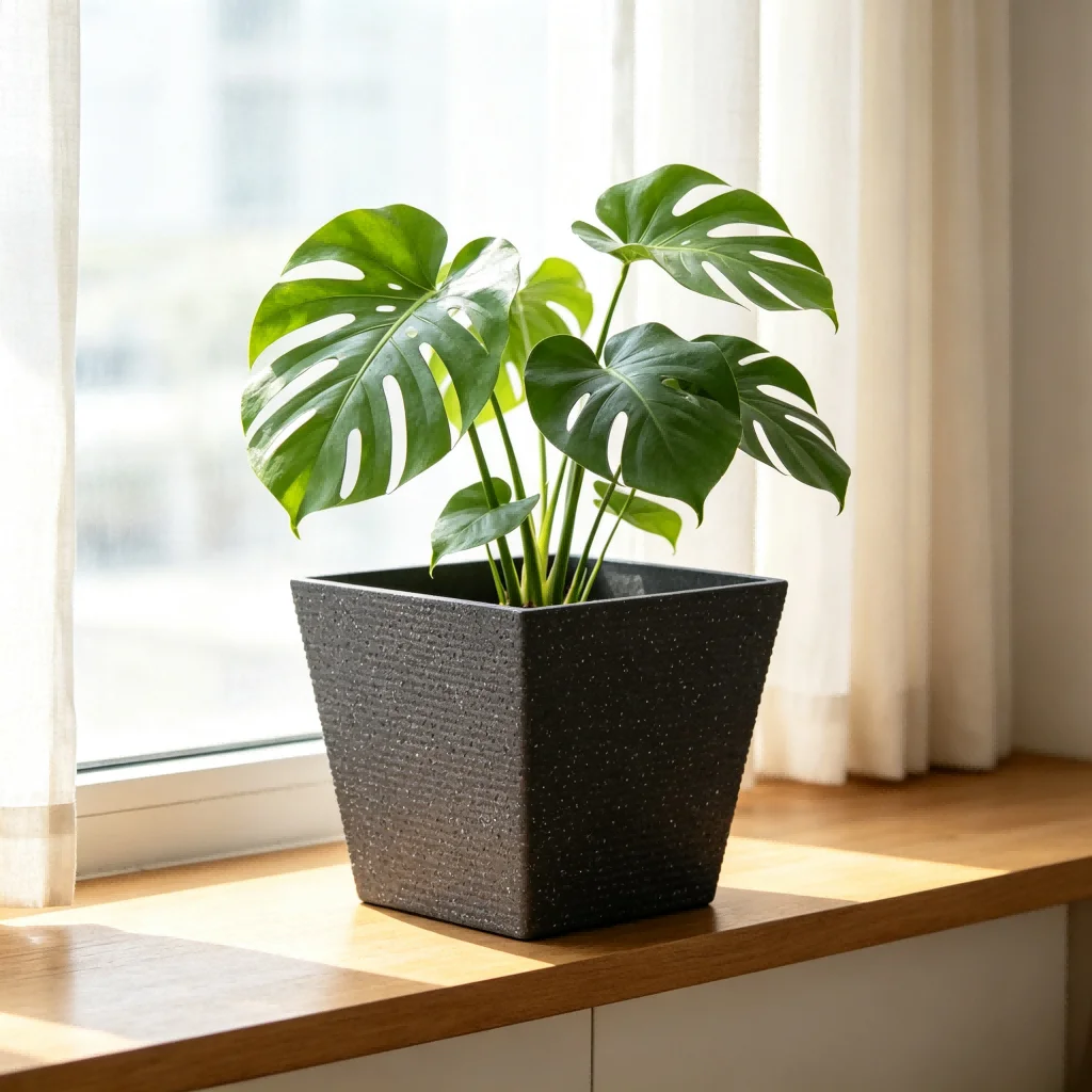 Plastic Square Extra Large for Indoor Environments with Recycled Content and Functional Ventilation for Root Health