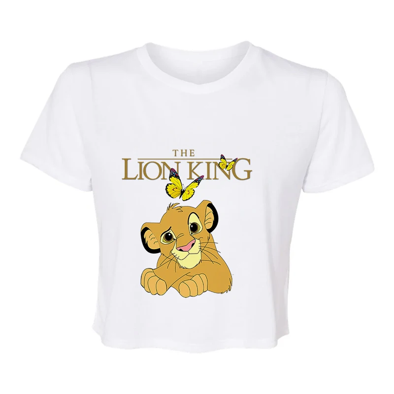 Funny Kawaii 90s The Lion King T-shirt Funny Disney Crop Top T Shirt Harajuku Hakuna Matata Tshirt Women Top Tees Female Clothes