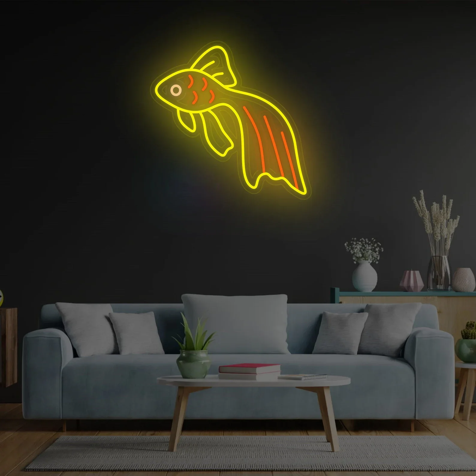 

Goldfish Neon Sign,Koi Neon Sign Wall Decor， Aquarium Led Neon Decor,Fish Decor,Gift for Kids