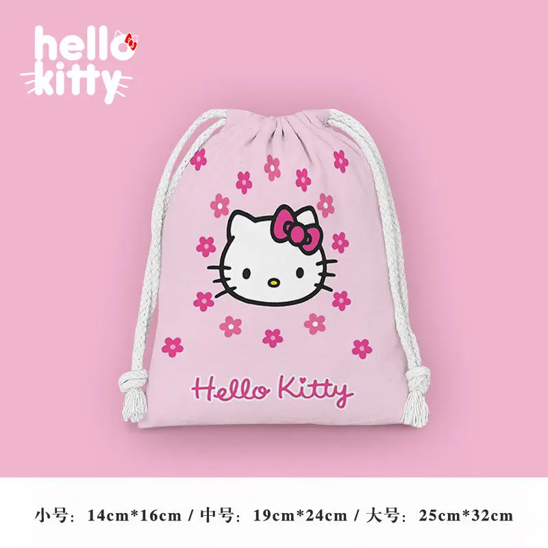 hello kitty bag Kuromi drawstring storage organizer portable cute cartoon large capacity drawstring eco-friendly bag for women