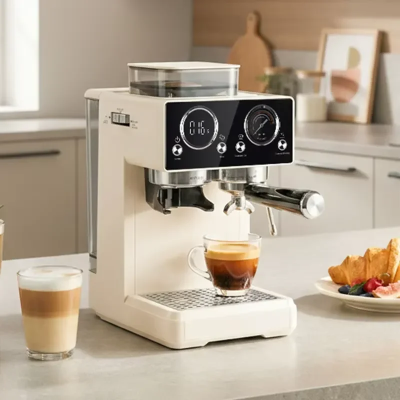 20Bar Semi-Auto Espresso Machine Smart Touch Control with Built-in Grinder, Cold/Hot Brew, Milk Frother for Home/Office