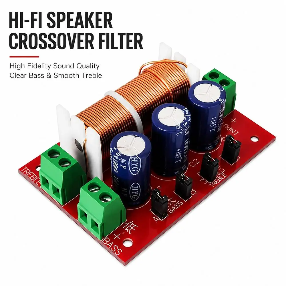 

1Pcs YLY-2088 2-Way Audio Crossover Module 400W High Power Welding-Free Design Adjustable Bass Treble Board 4-16ohm Impedance