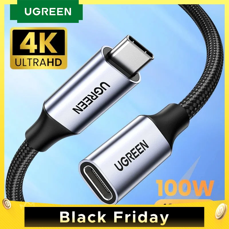 UGREEN USB C Extension Cable Male to Female Type C Extender Cord Thunderbolt 3 for Nintendo Switch MacBook Pro Google Pixel 3 2