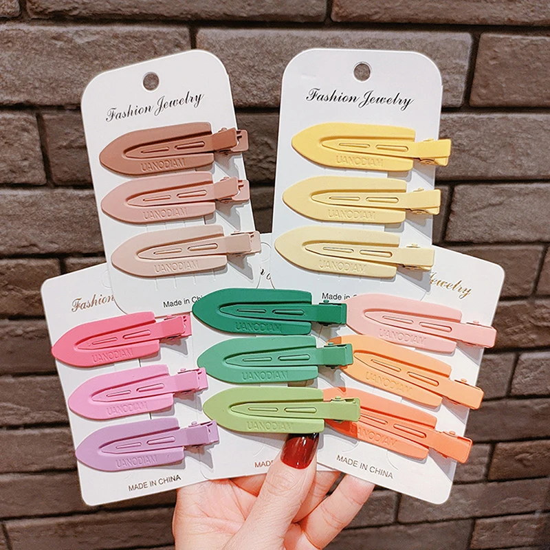 3pcs No Bend Seamless Hair Clip Side Clip Bangs Fix Fringe Barrette Makeup Washing Face Accessories Women Girls Styling Hairpins